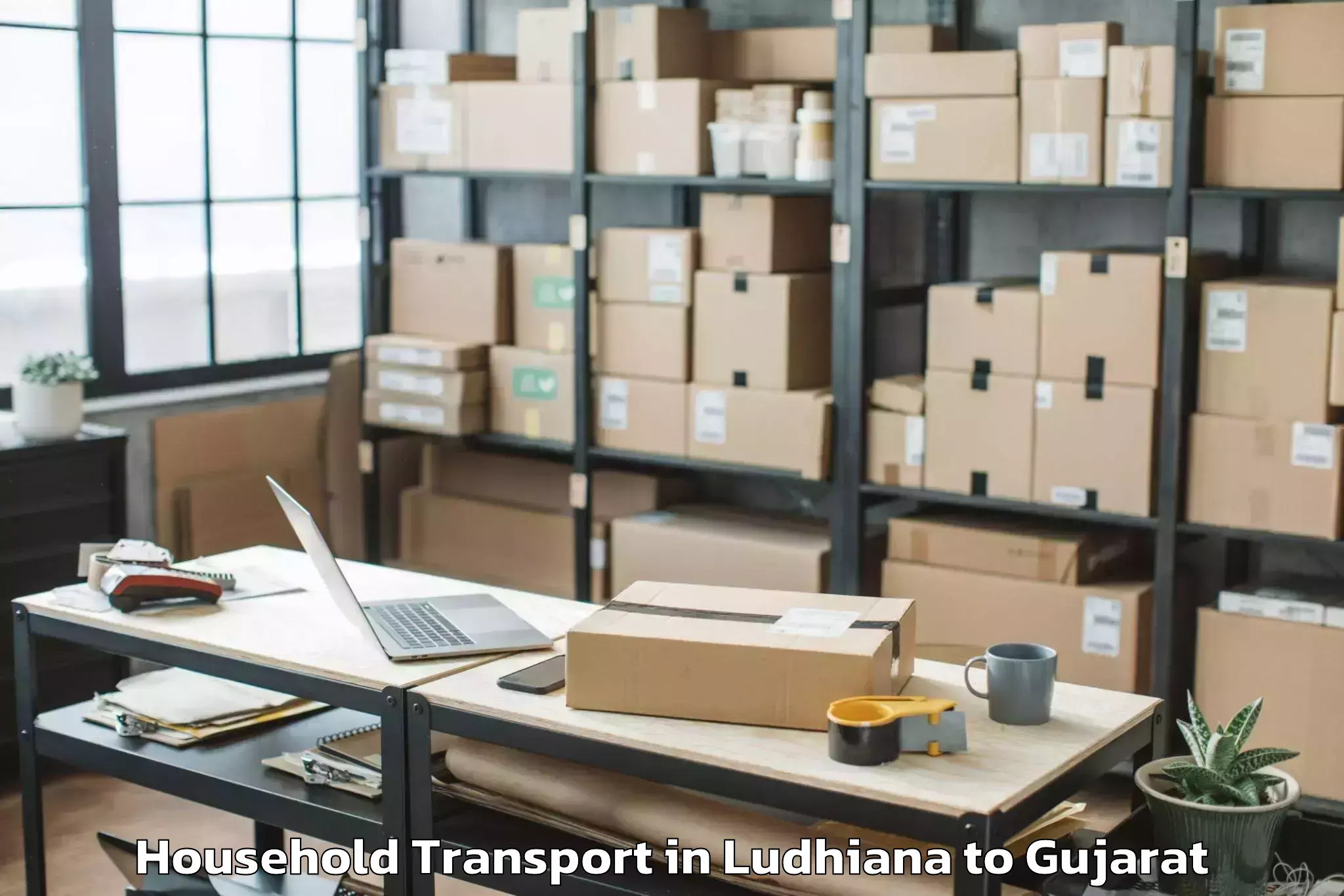 Book Ludhiana to Lodhika Household Transport